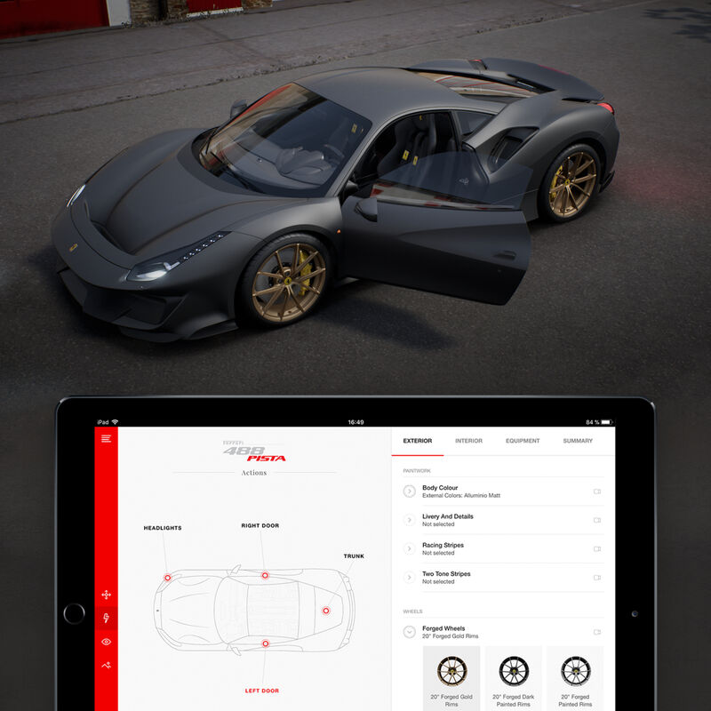 Digital Showroom and configurator for Ferrari