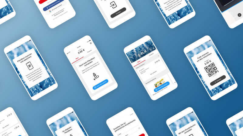 Various views of the mobile app for Kaufland