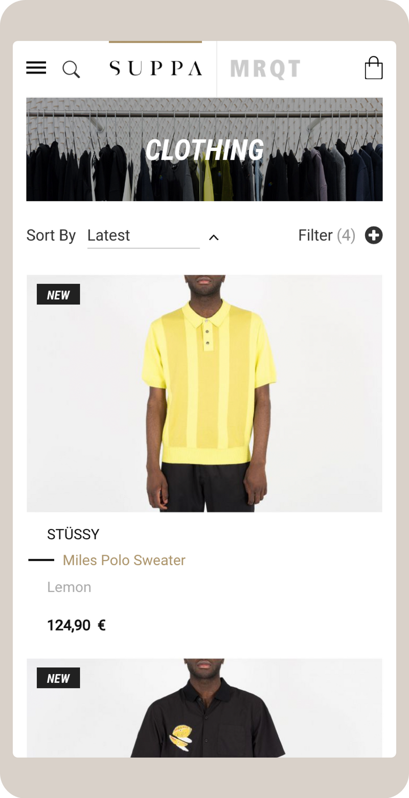 SUPPA Catalog on mobile screen