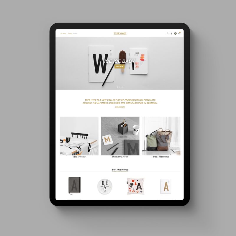 Design and development for the TYPE HYPE Online Store